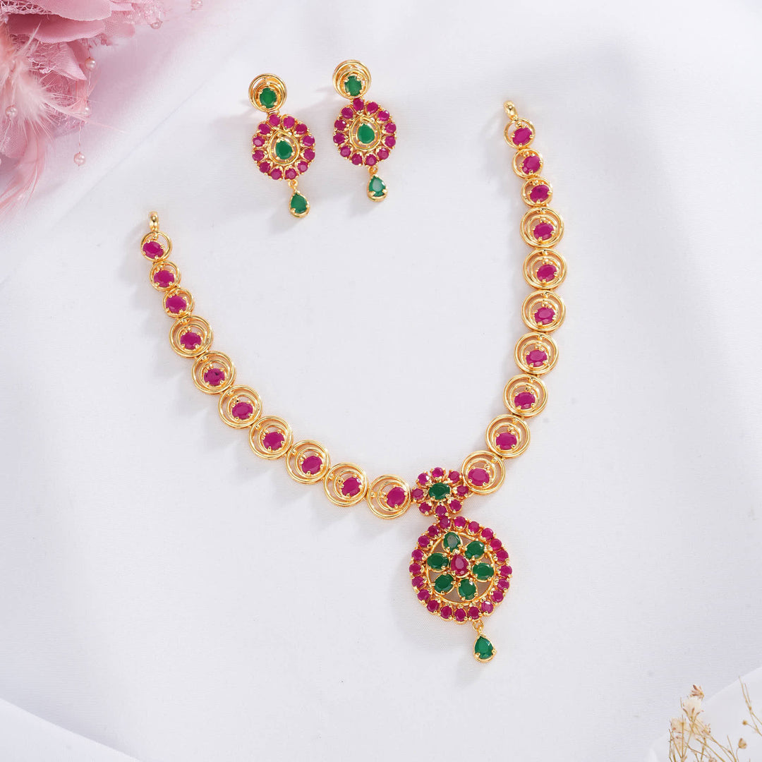Vanitha Pakshi Short Necklace Set