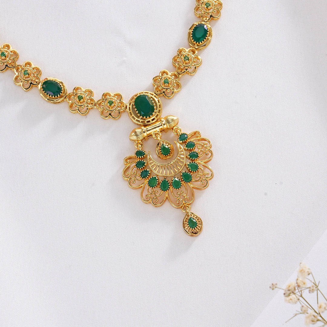 Stunning Pakshi Short Necklace Set