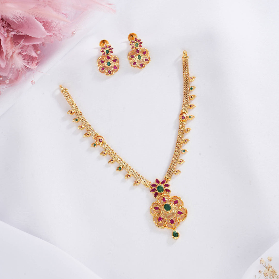 Dhanvikha Pakshi Short Necklace Set