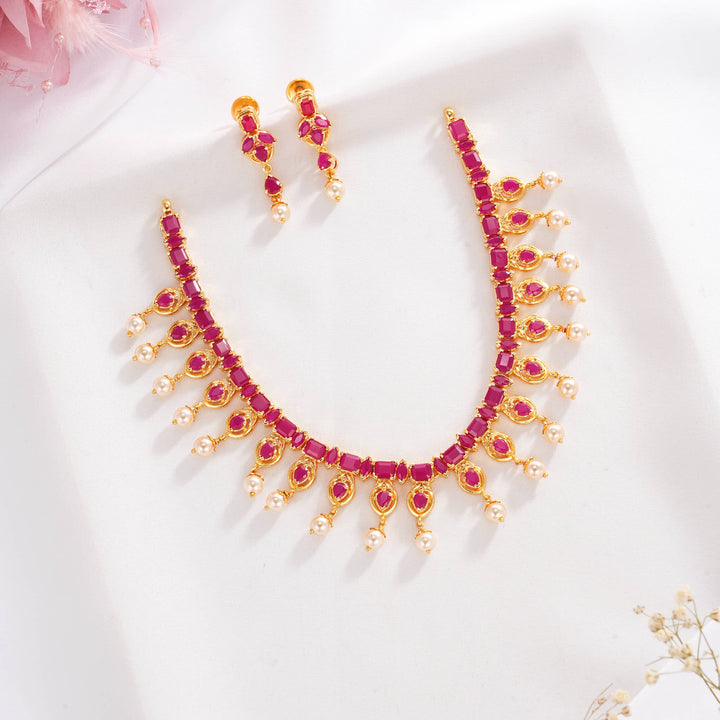 Stunning Pakshi Short Necklace Set