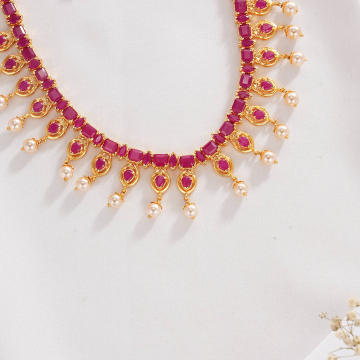 Stunning Pakshi Short Necklace Set