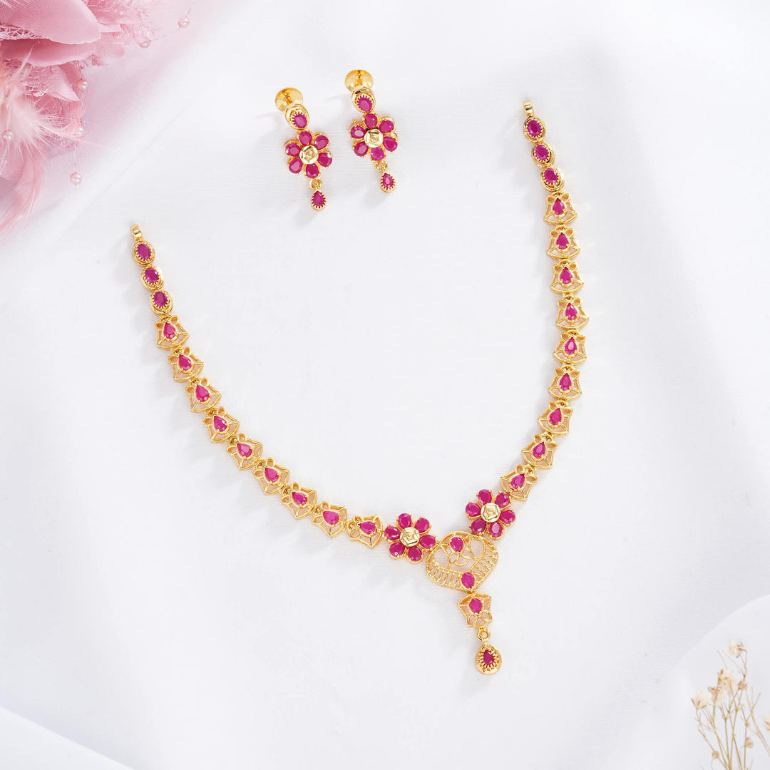 Aesthetic Pakshi Short Necklace Set