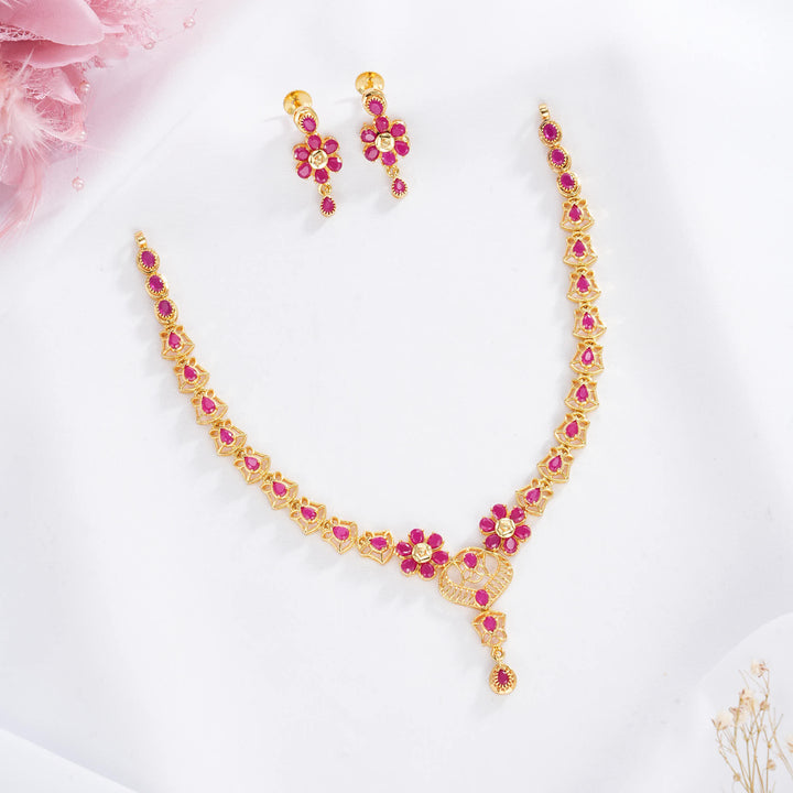 Aesthetic Pakshi Short Necklace Set