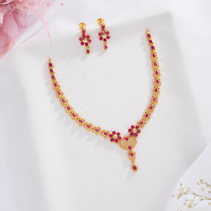 Charming Pakshi Short Necklace Set