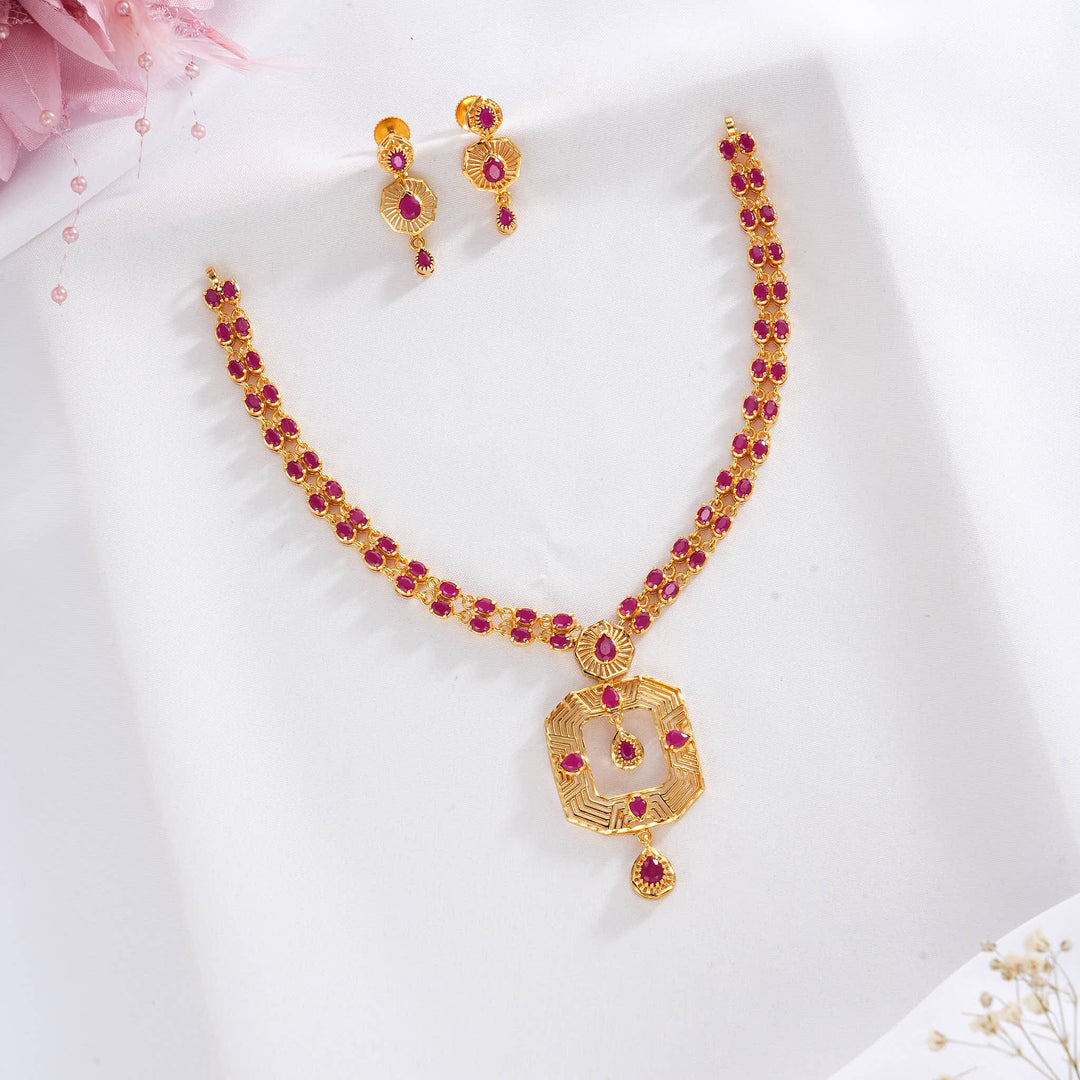 Stunning Pakshi Short Necklace Set