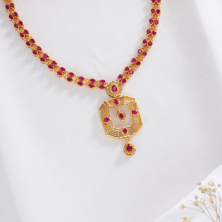 Stunning Pakshi Short Necklace Set