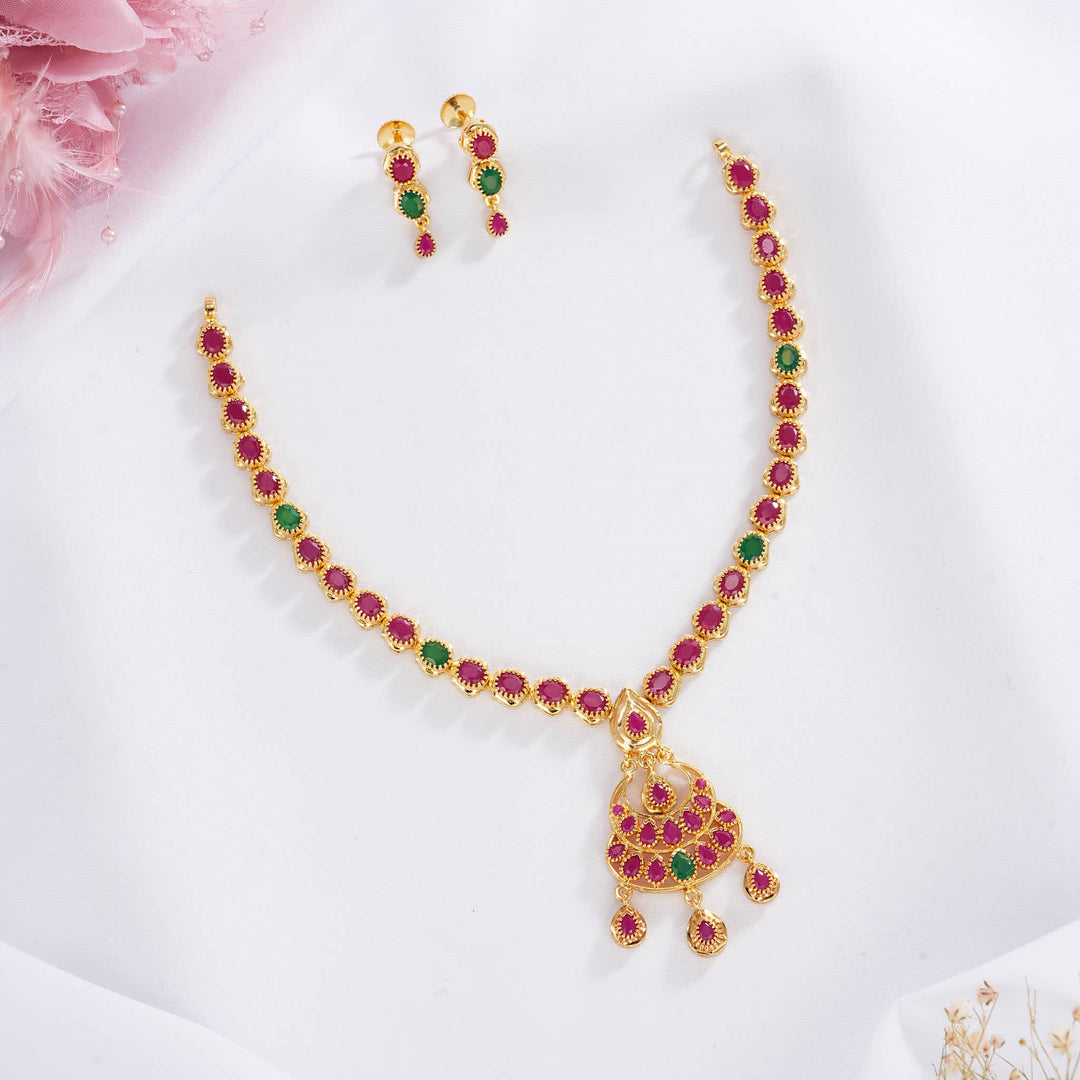 Cherishing Pakshi Short Necklace Set