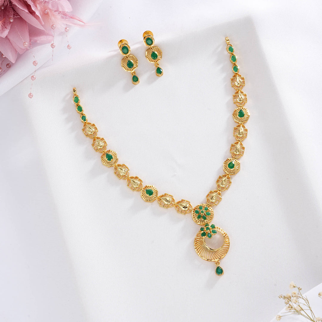 Shine Charm Pakshi Short Necklace Set