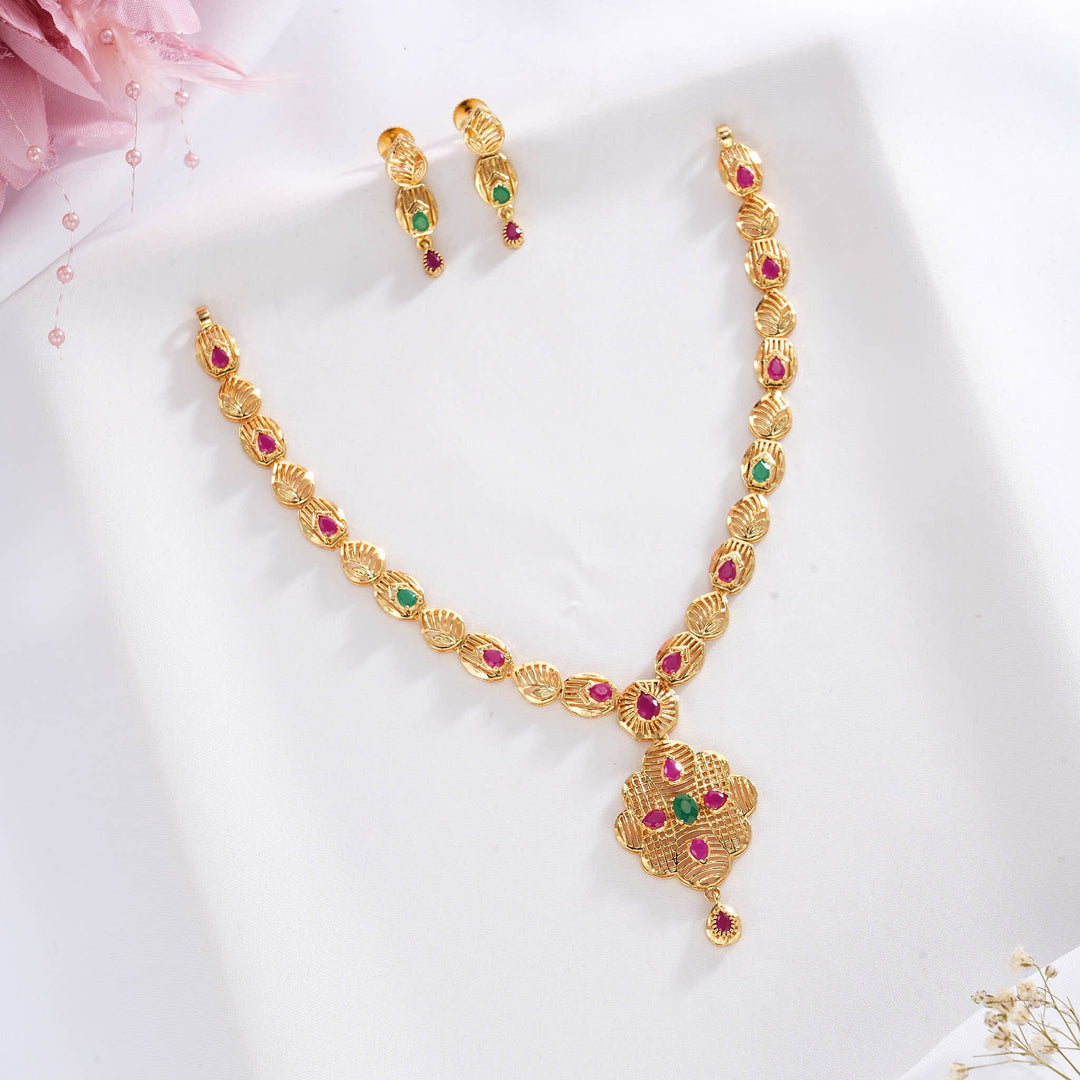 Lathisha Pakshi Short Necklace Set