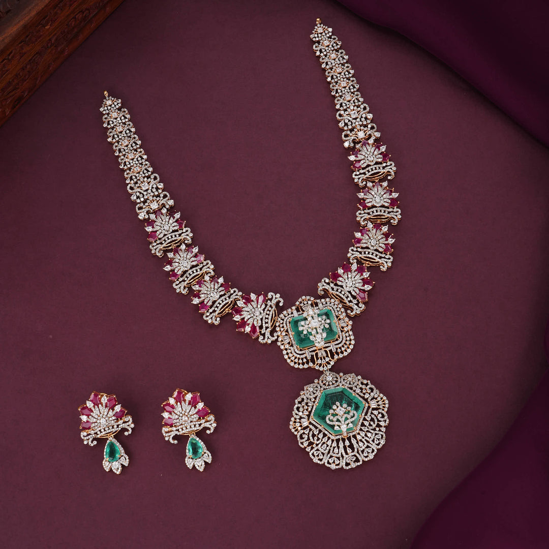 Royal Loom Moissanite Long Necklace Set