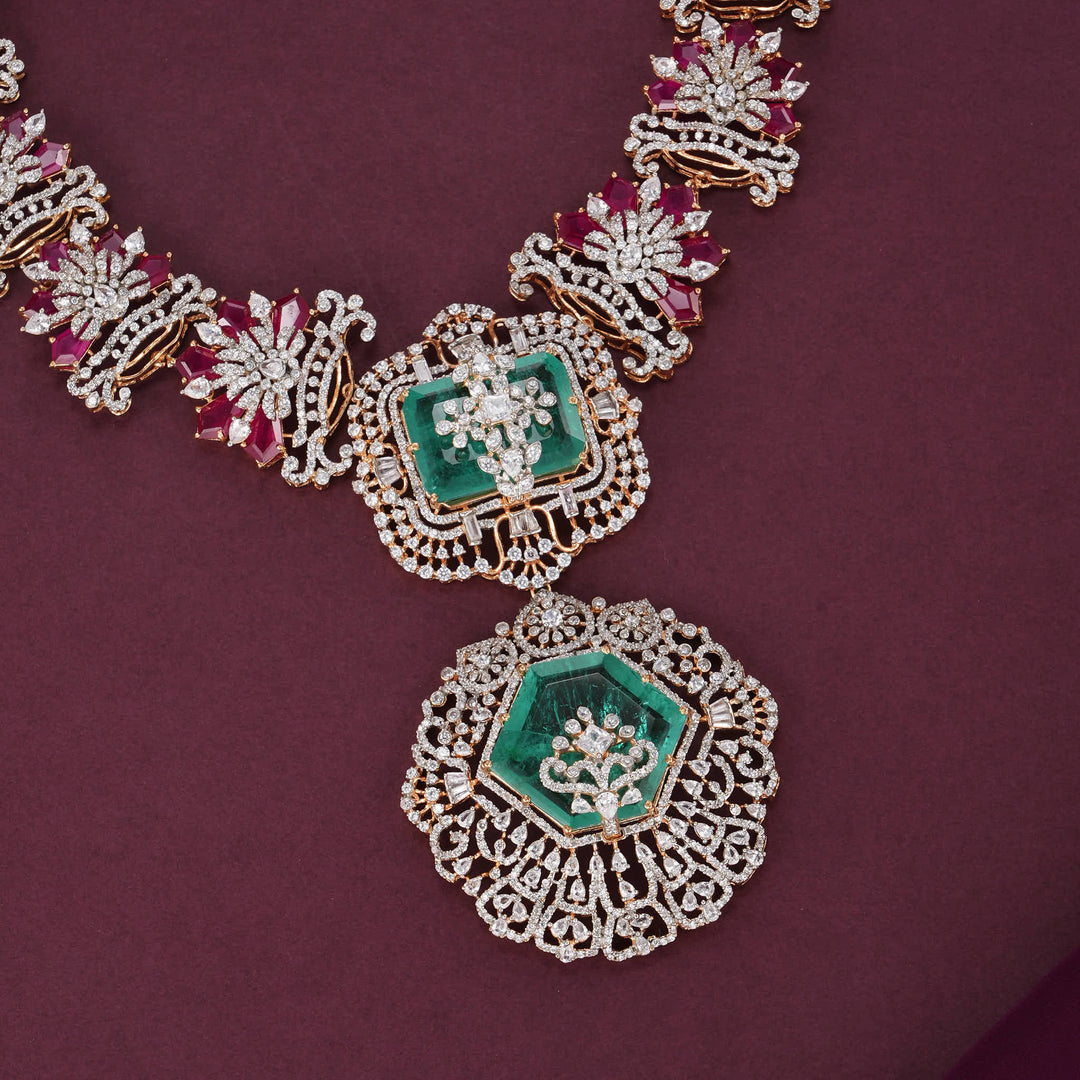 Royal Loom Moissanite Long Necklace Set