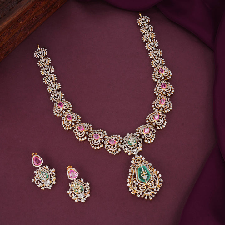 Royal Essence Moissanite Long Necklace Set