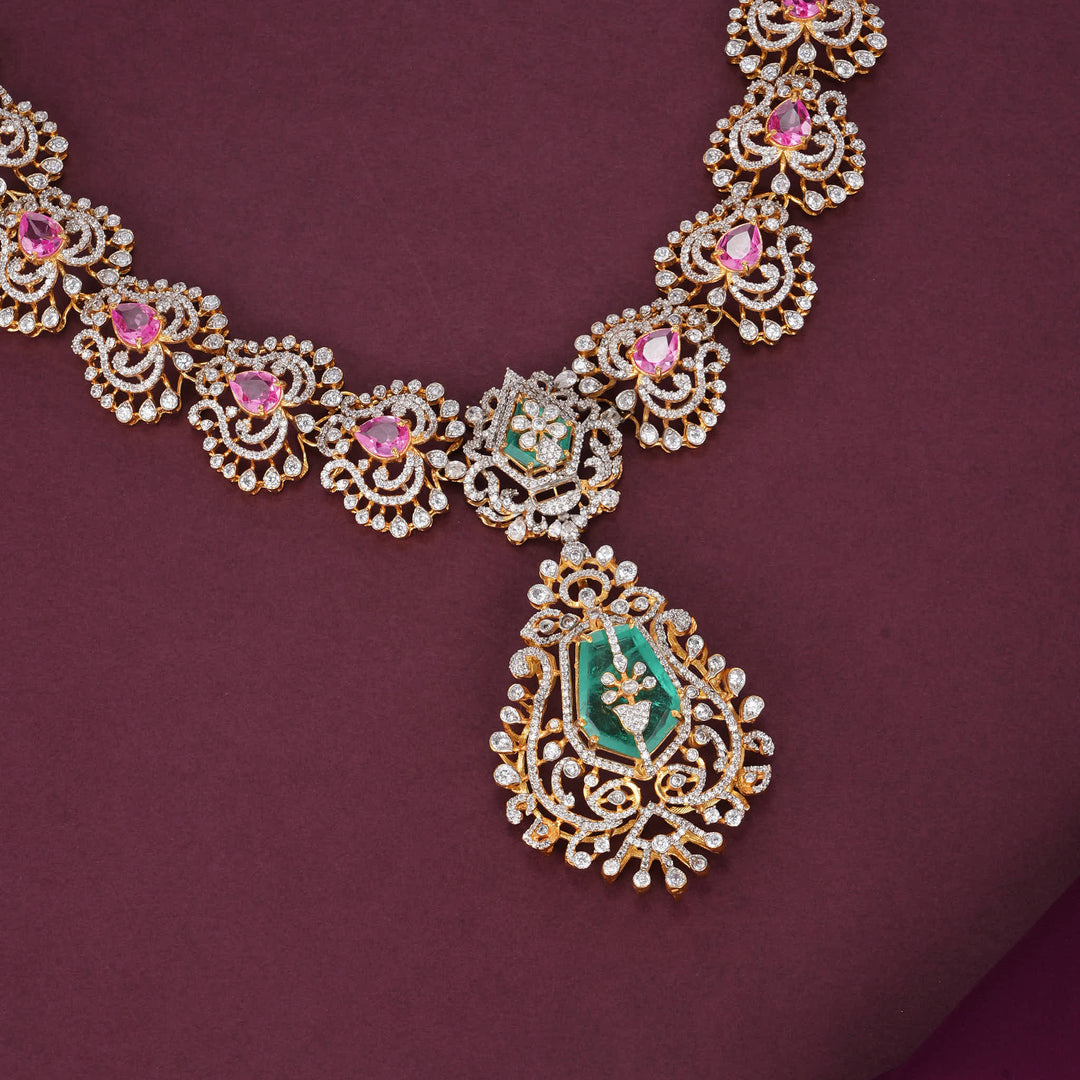 Royal Essence Moissanite Long Necklace Set