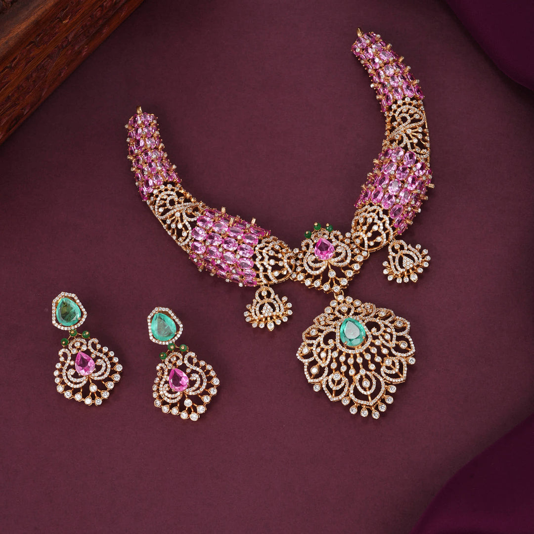 Luxurious Moissanite Short Necklace Set