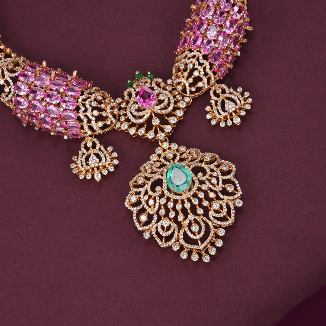 Luxurious Moissanite Short Necklace Set