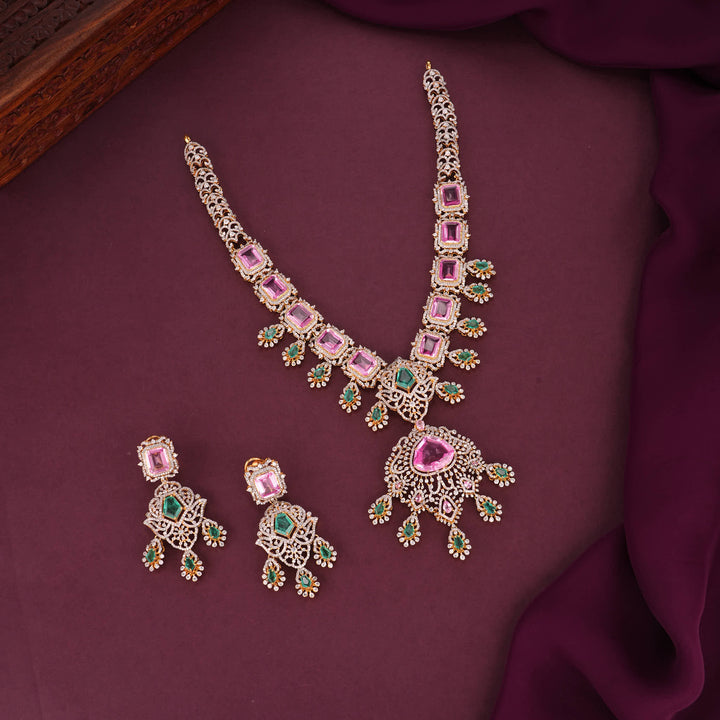 Grace Eternal Moissanite Long Necklace Set