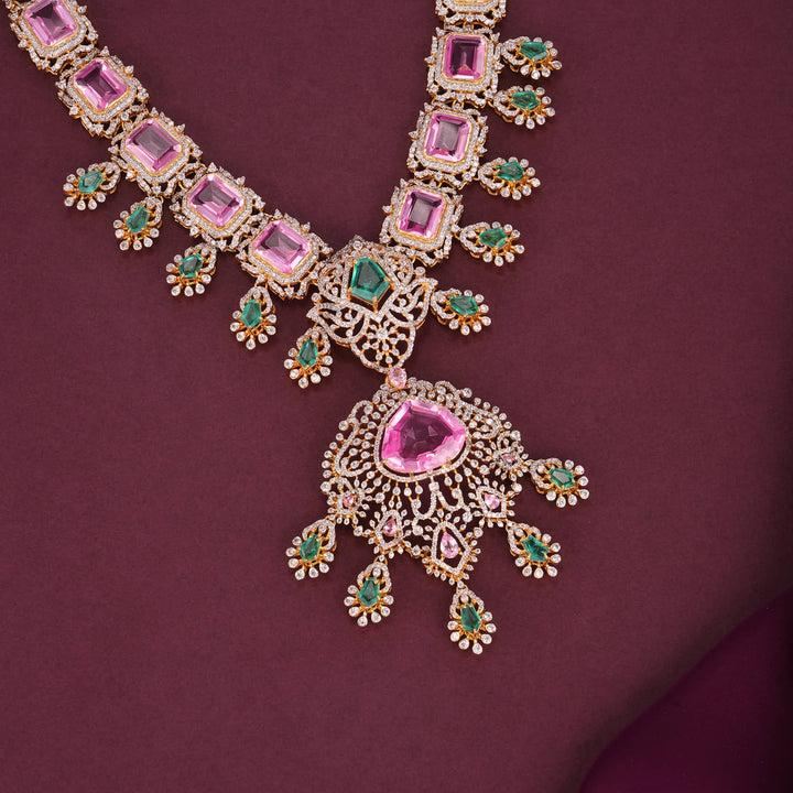 Grace Eternal Moissanite Long Necklace Set