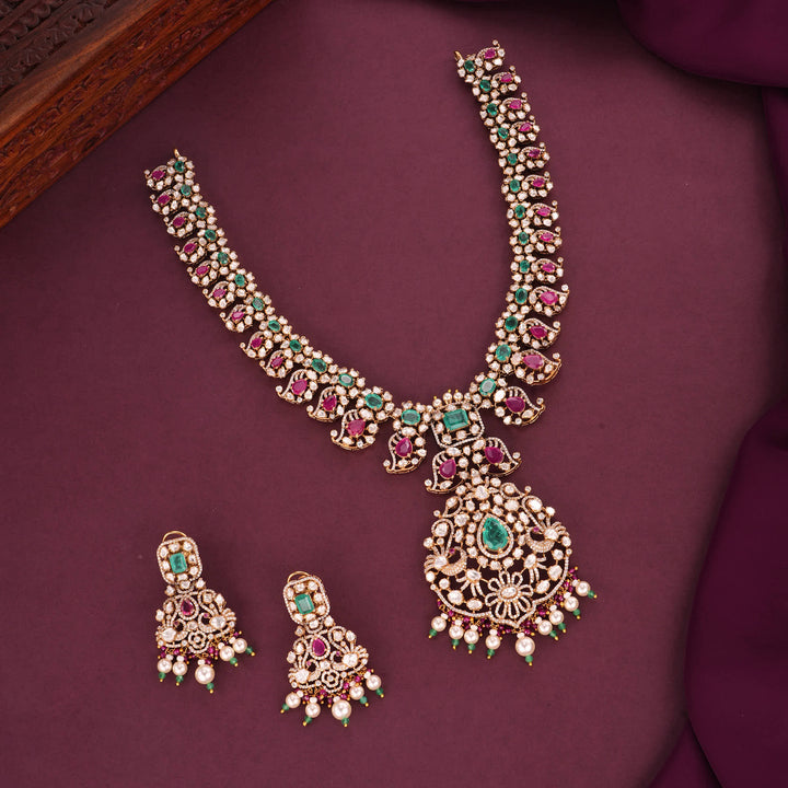 Royal Impressions Moissanite Long Necklace Set