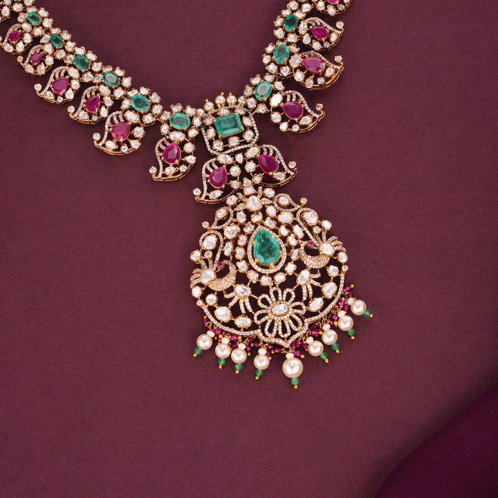 Royal Impressions Moissanite Long Necklace Set