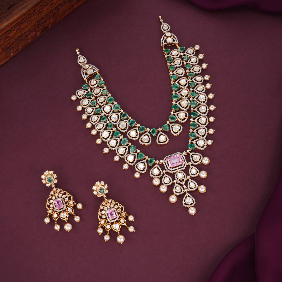 Grace Eternal Moissanite Long Necklace Set