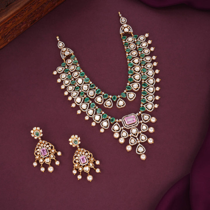 Grace Eternal Moissanite Long Necklace Set