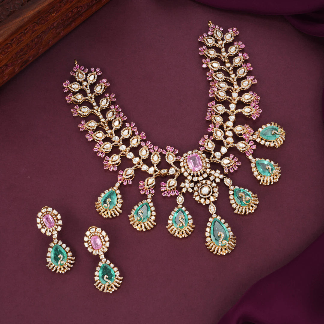 Dazzling Moissanite Long Necklace Set