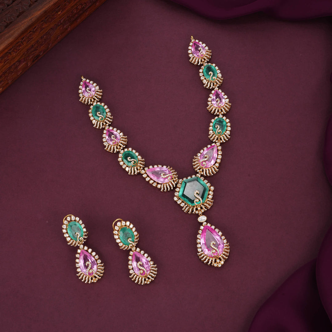 Elegance Moissanite Short Necklace Set