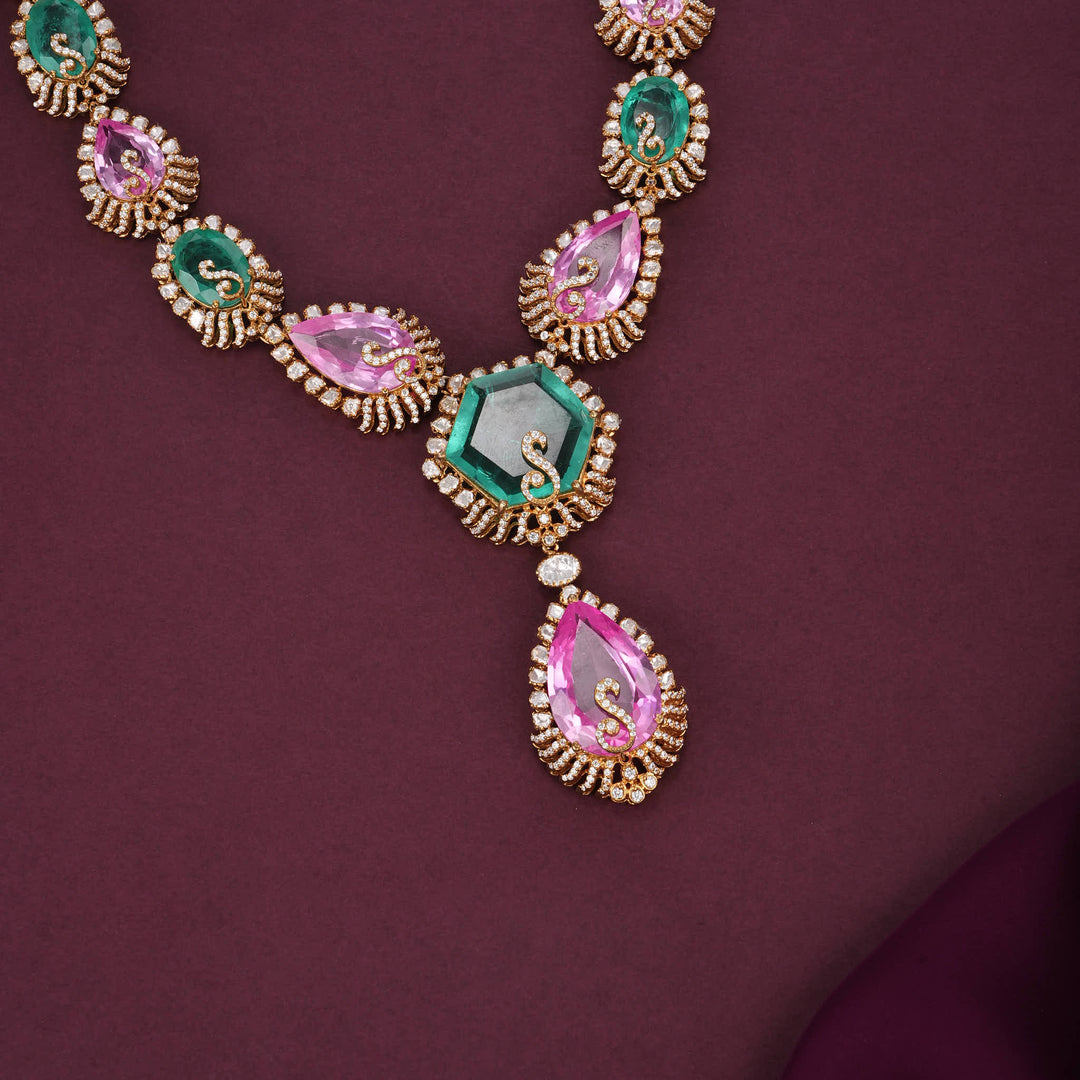 Elegance Moissanite Short Necklace Set