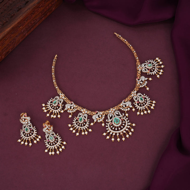 Classic Royal Moissanite Short Necklace Set