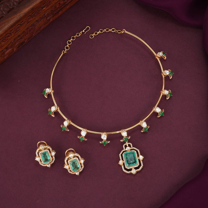 Royal Moissanite Short Necklace Set