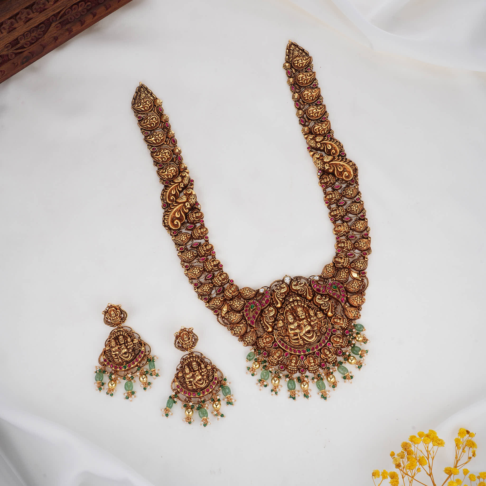Gold Plated Antique Necklace | Gold Plated Nagas Nakshi Silver