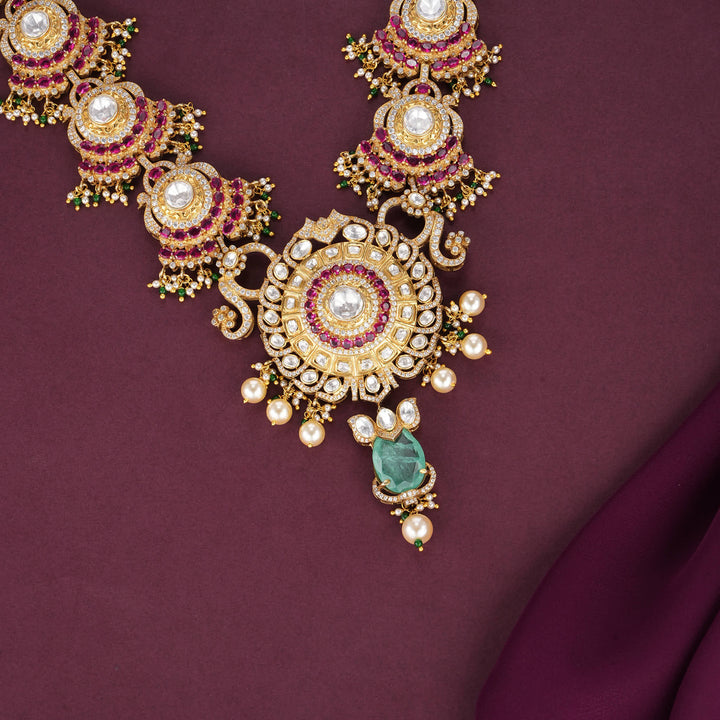 Mesmerizing Moissanite Long Necklace Set
