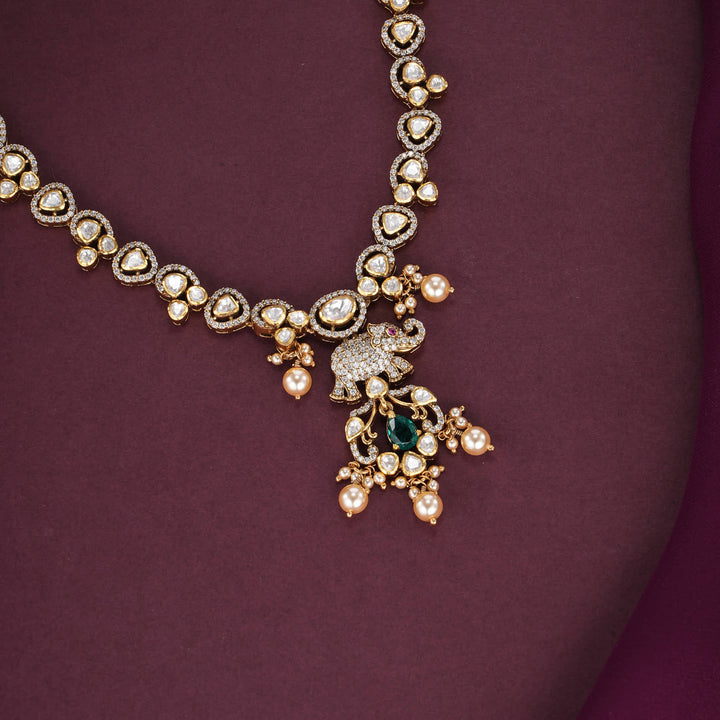Aarohi Moissanite Short Necklace Set