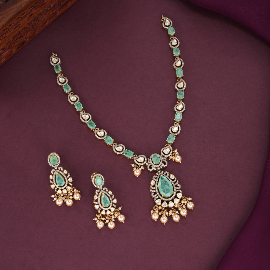 Kanorra Moissanite Short Necklace Set