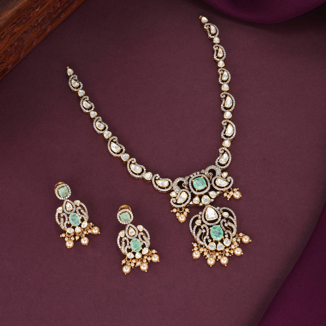 Lumiyaa Moissanite Short Necklace Set