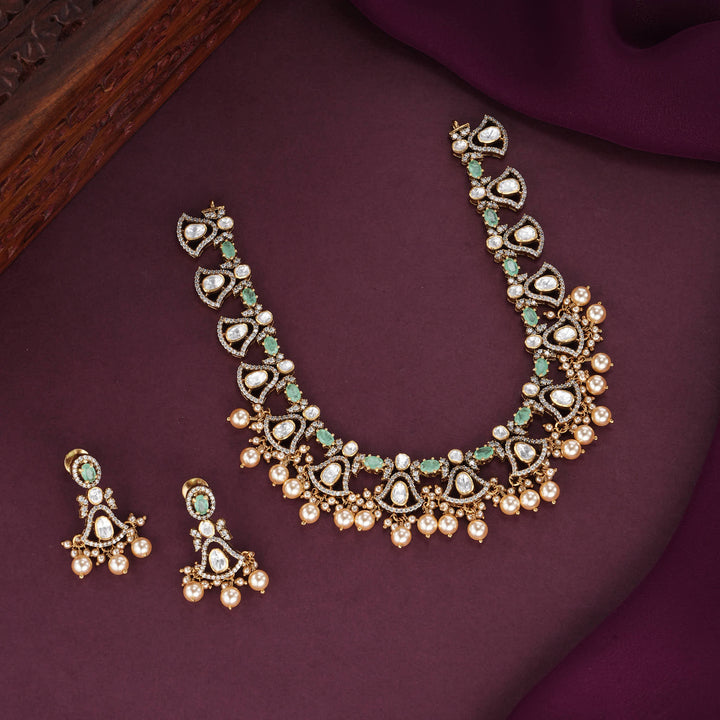 Yashikaa Moissanite Short Necklace Set