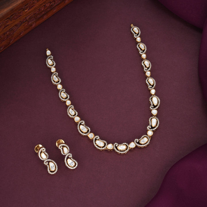 Ashritha Moissanite Short Necklace Set