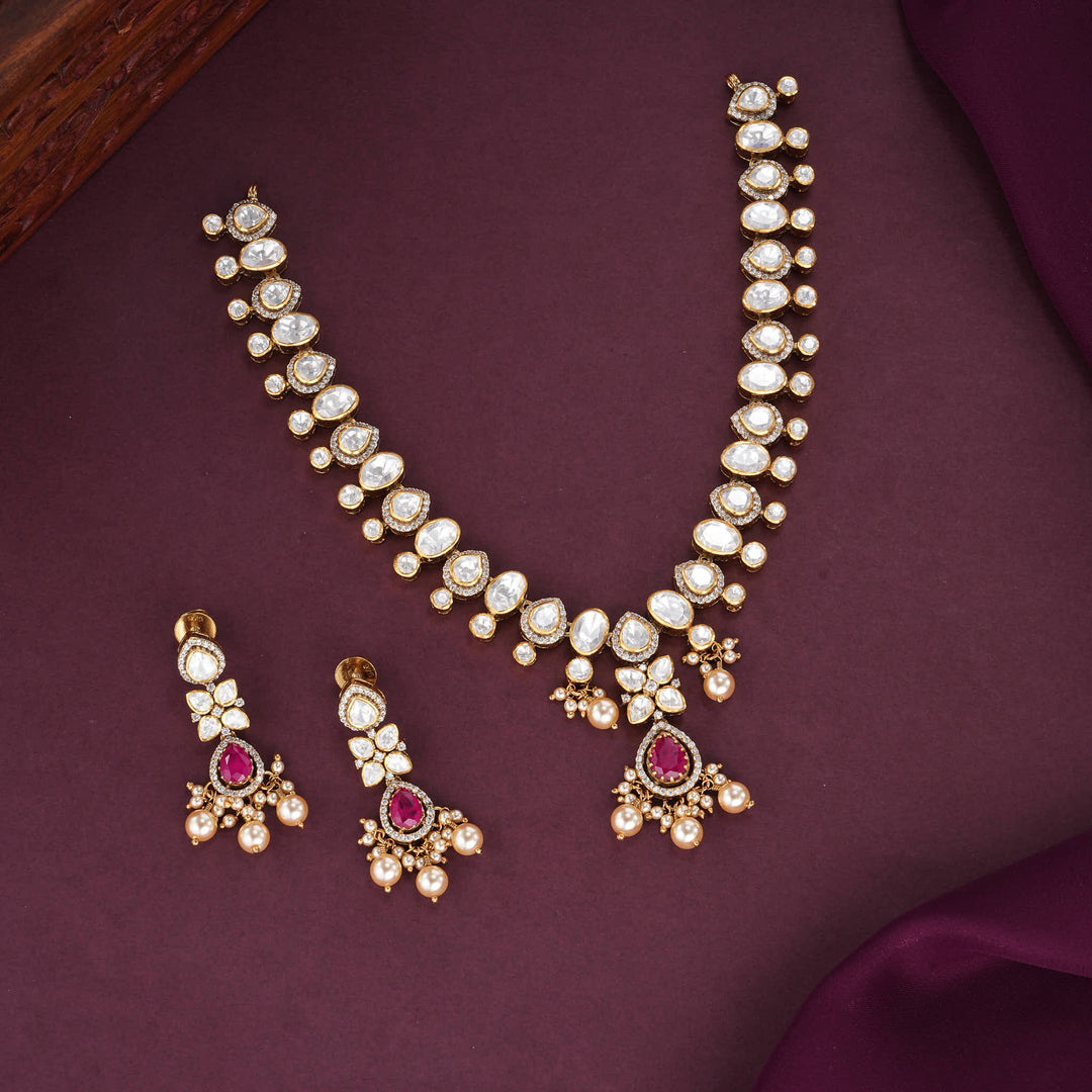Vithisha Moissanite Short Necklace Set
