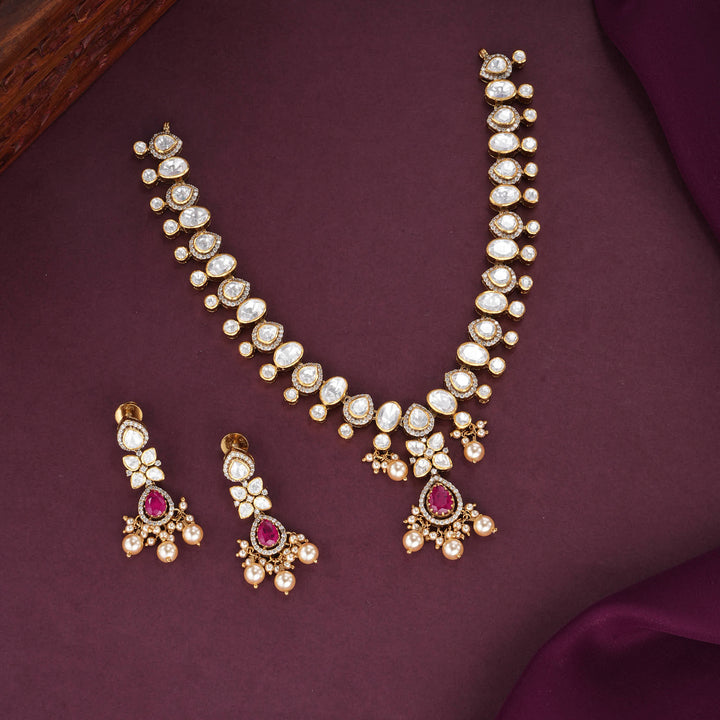 Vithisha Moissanite Short Necklace Set