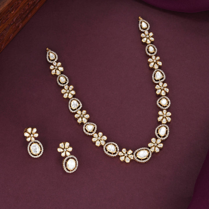 Thaarika  Moissanite Short Necklace Set