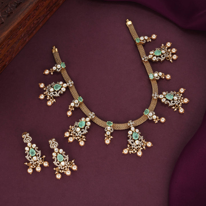 Stunning Moissanite Short Necklace Set
