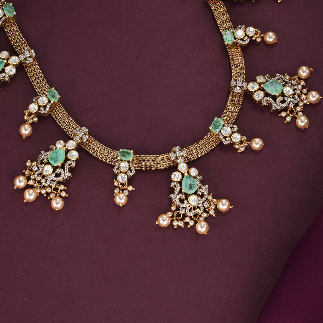 Stunning Moissanite Short Necklace Set