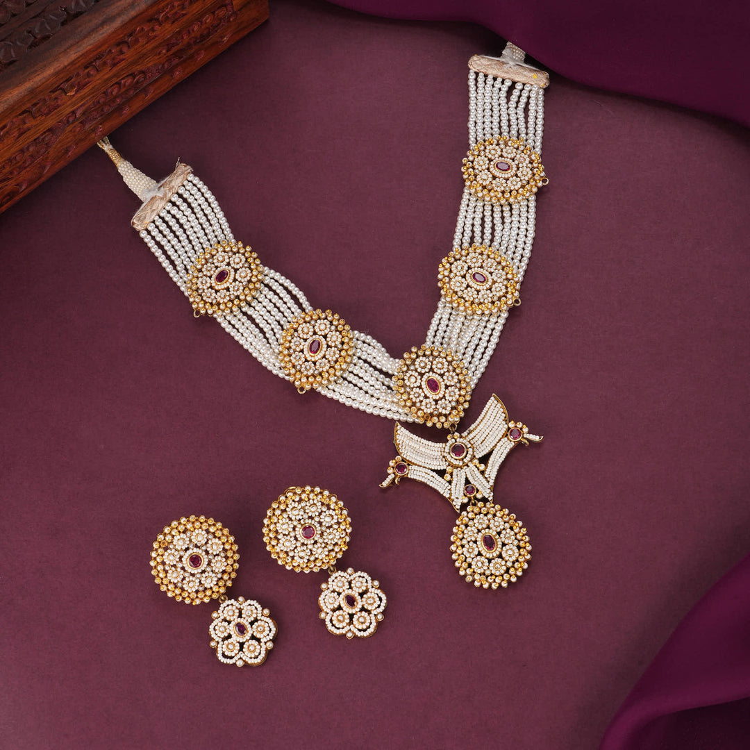 Pranitha Beads Long Necklace Set