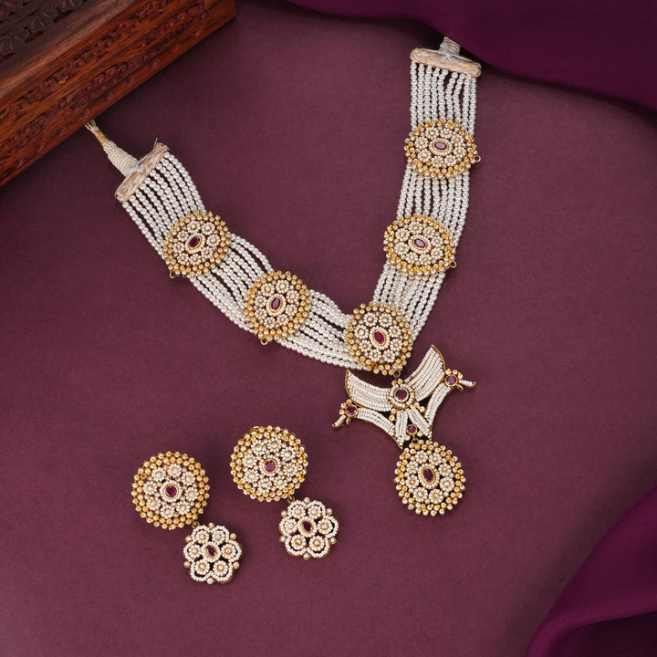 Pranitha Beads Long Necklace Set