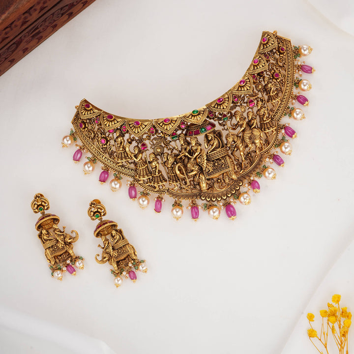 Radhae Krishna 3D Spl Choker Necklace Set