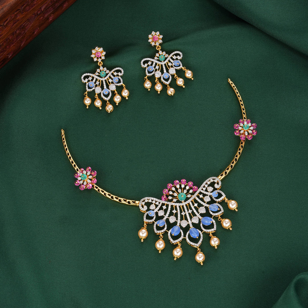 Asvikaa Diamond Design Necklace Set