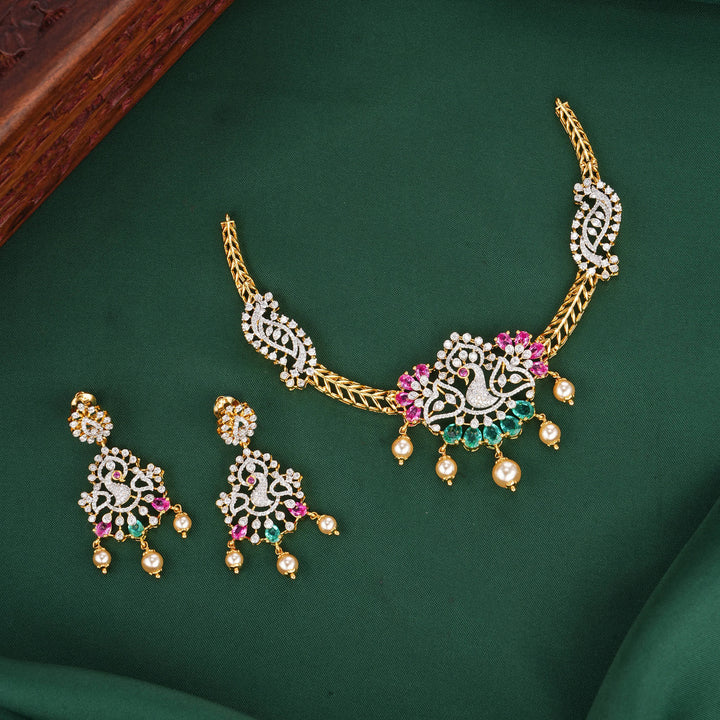 Ganisha Diamond Design Necklace Set