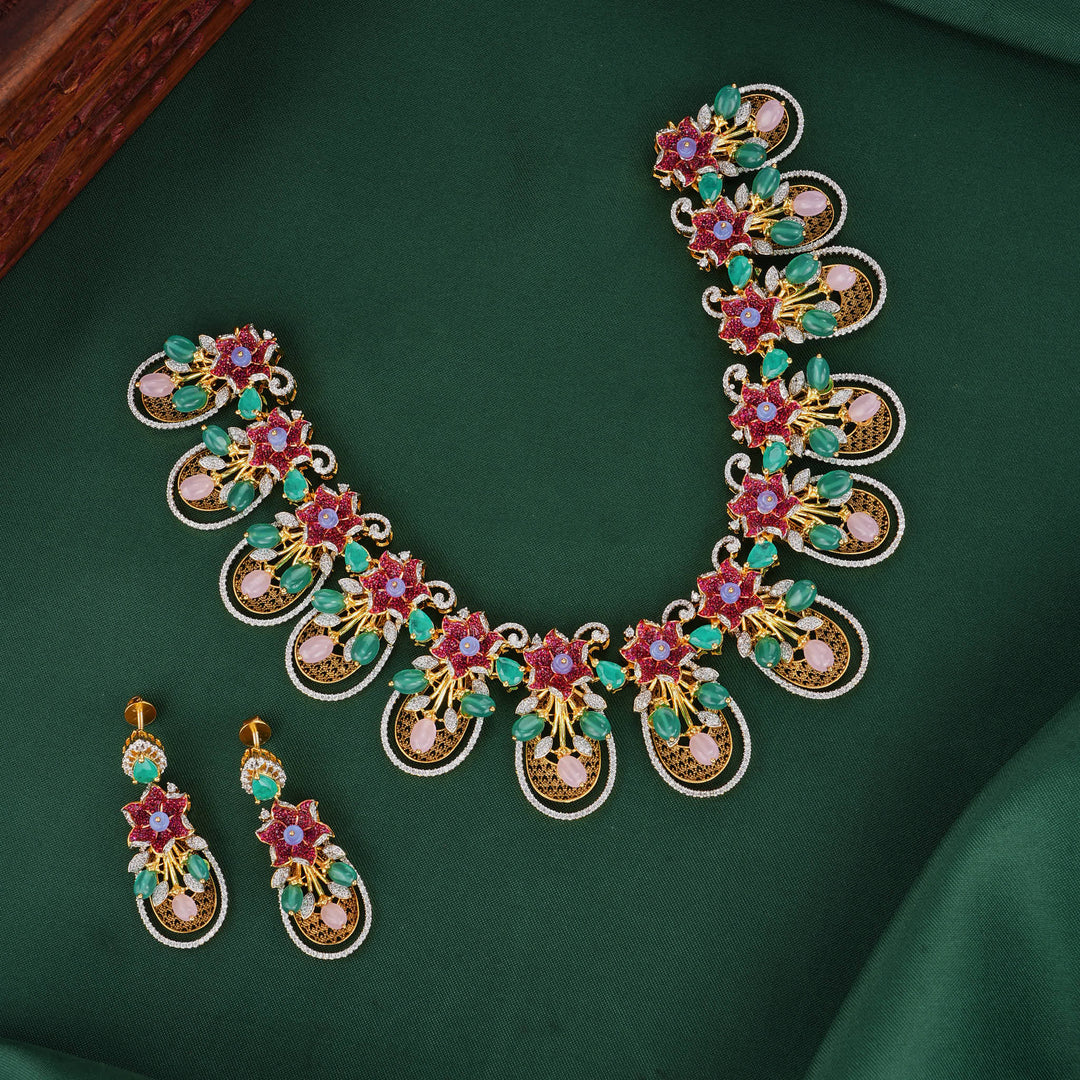 Most loved Diamond Design Necklace Set