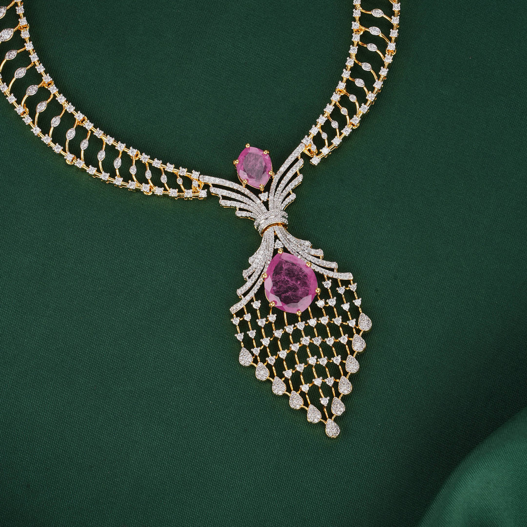 Lavish Diamond Design Necklace Set