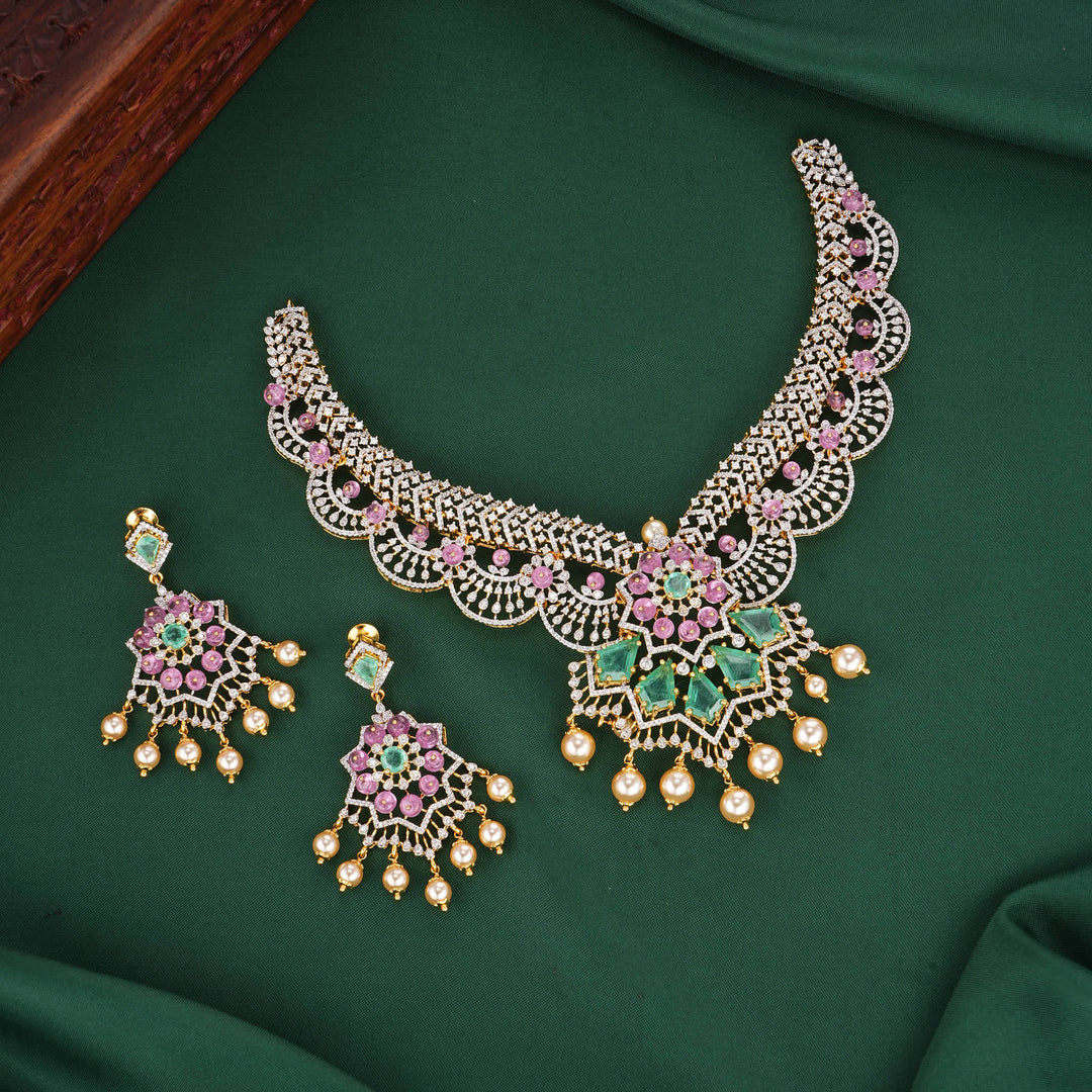 Praanika Diamond Design Necklace Set